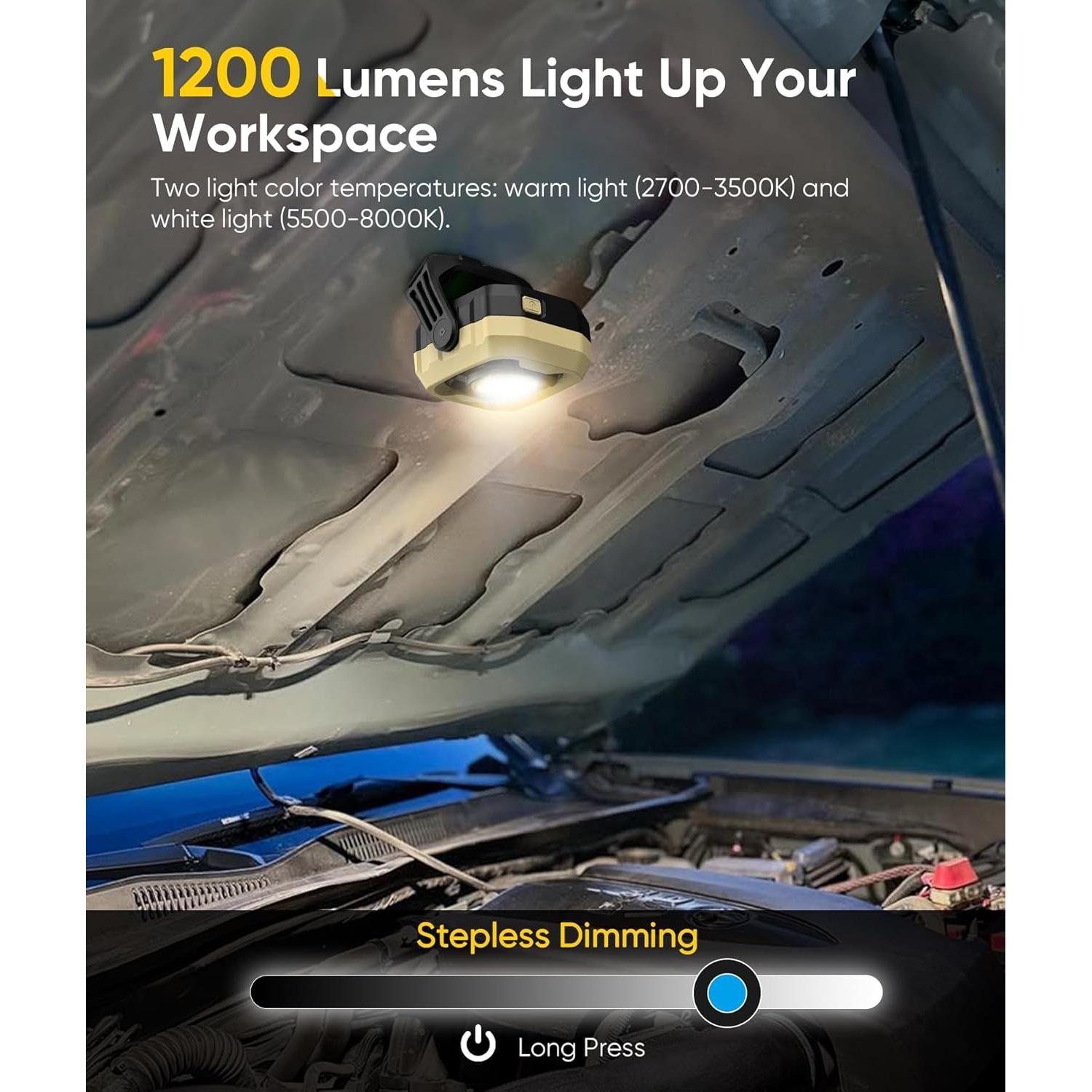 Luz de Trabajo Recargable LED Hotligh 1200LM IPX4 4000mAh