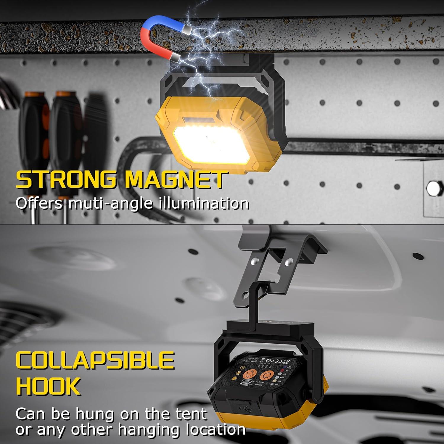 Luz de Trabajo LED Recargable Keadeso 1500LM Magnética 4000mAh