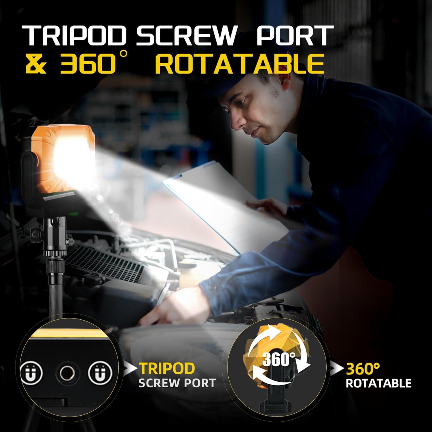 Luz de Trabajo LED Recargable Keadeso 1500LM Magnética 4000mAh