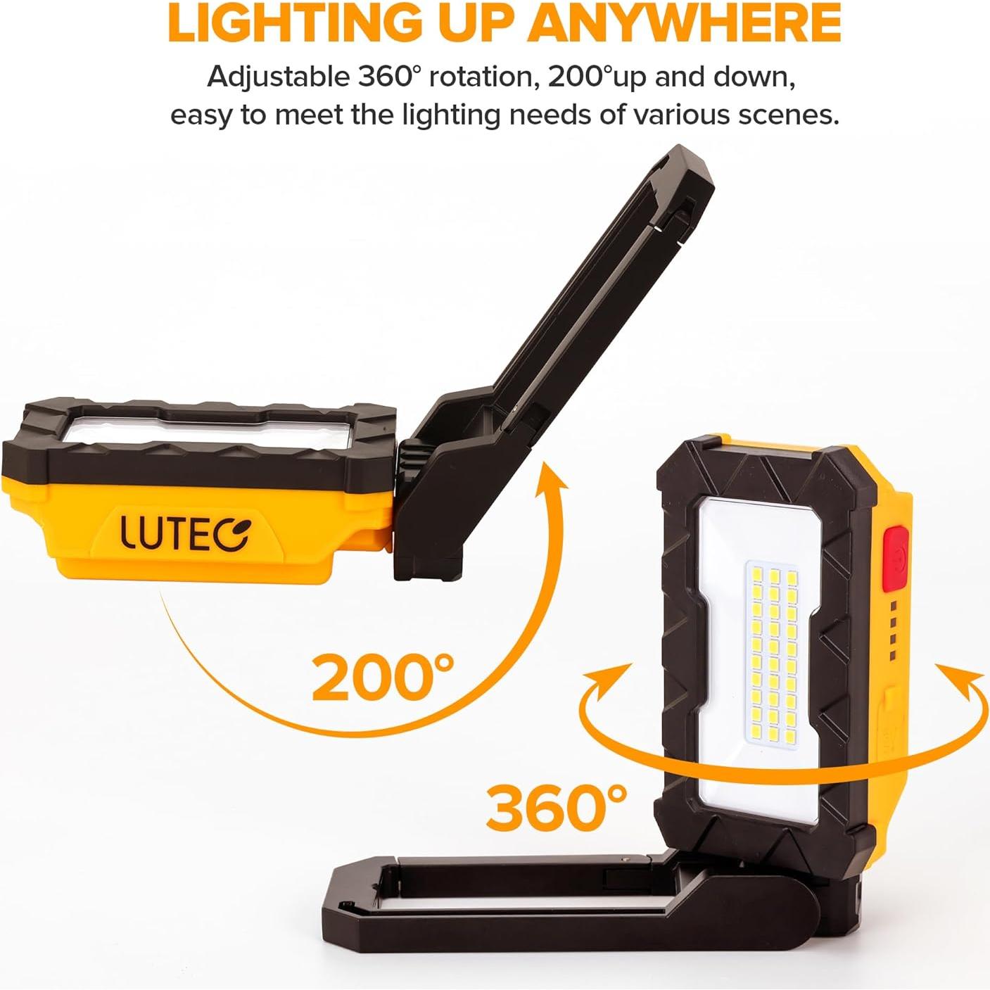 LUTEC Luz de Trabajo LED Recargable 1000 Lúmenes Magnética