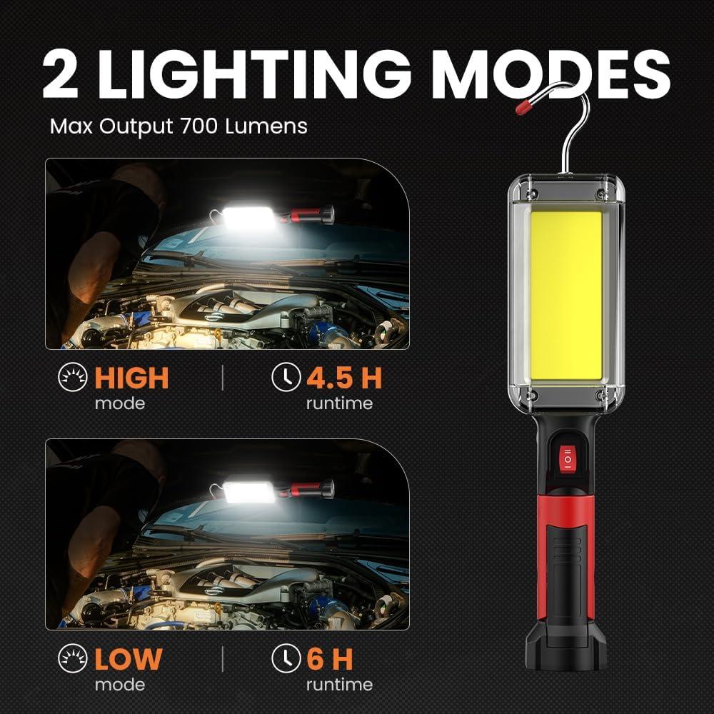 Luz de Trabajo LED Recargable SHiLiPAi 700 Lúmenes IPX4