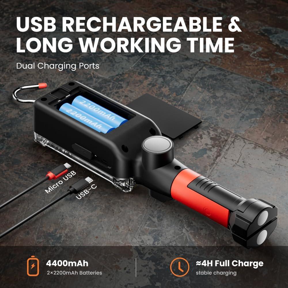 Luz de Trabajo LED Recargable SHiLiPAi 700 Lúmenes IPX4