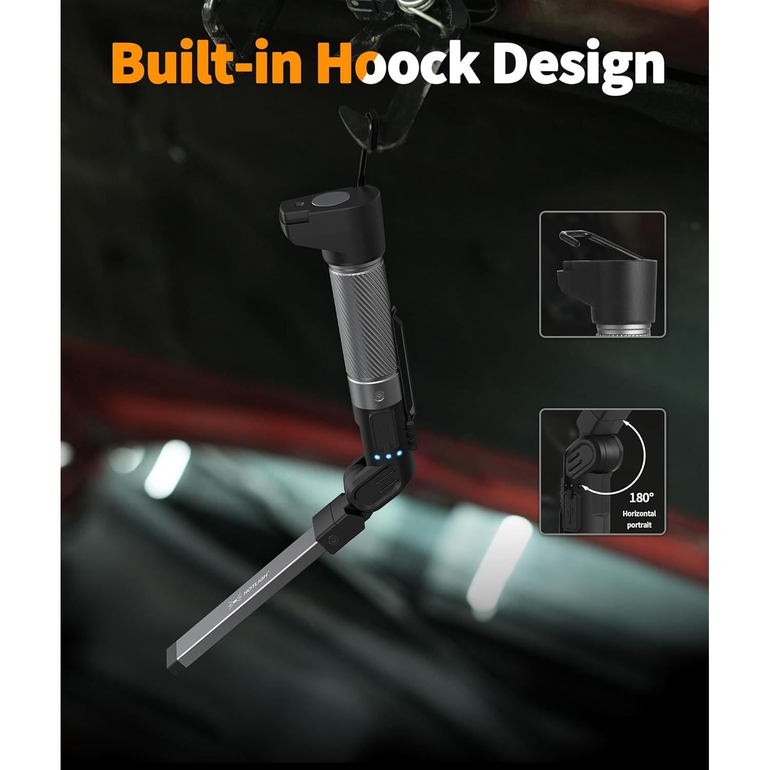 Luz de Trabajo Magnética HOTLIGH 800 Lúmenes Recargable 2200mAh