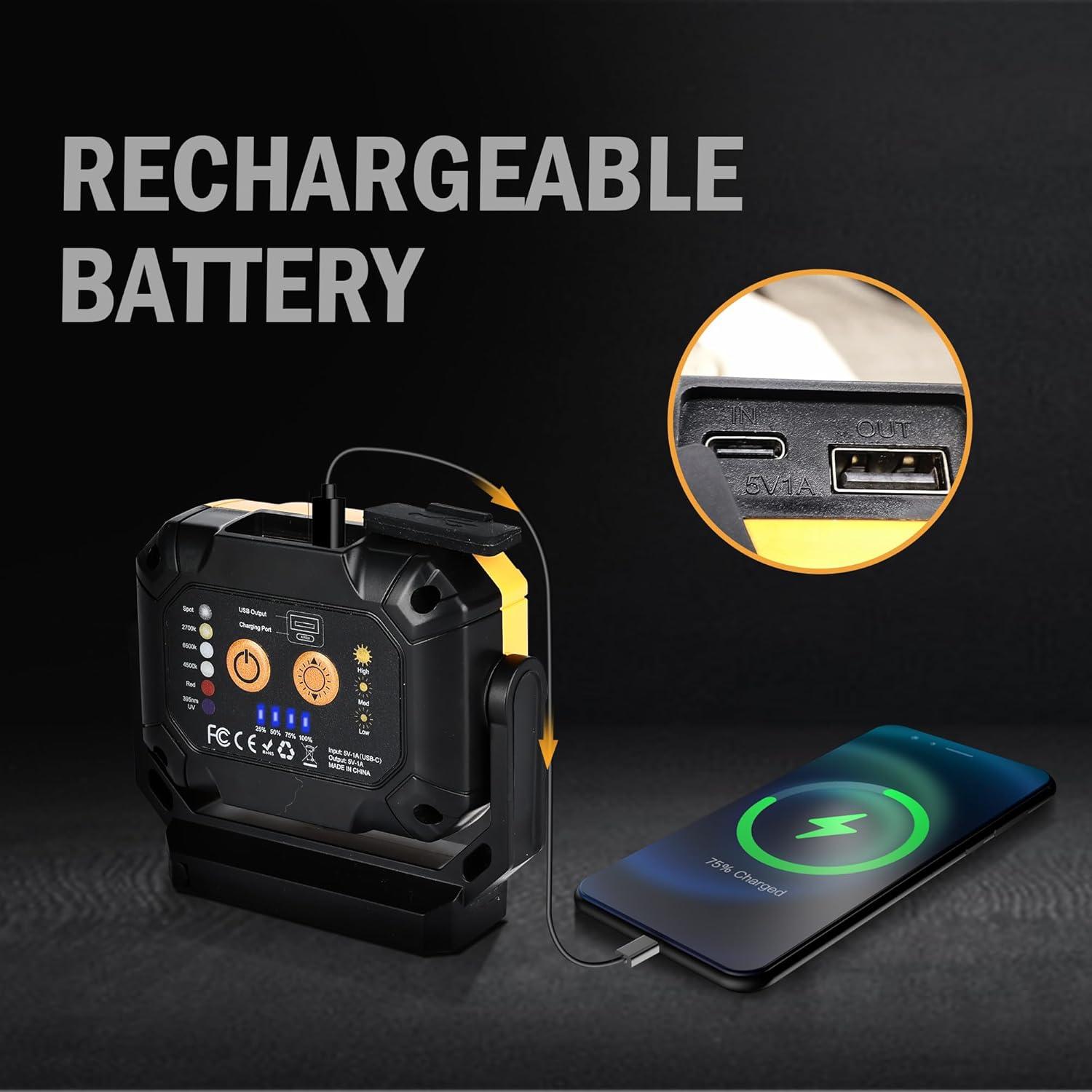 Luz de Trabajo Magnética Unibrite 1500LM Recargable 15 Modos