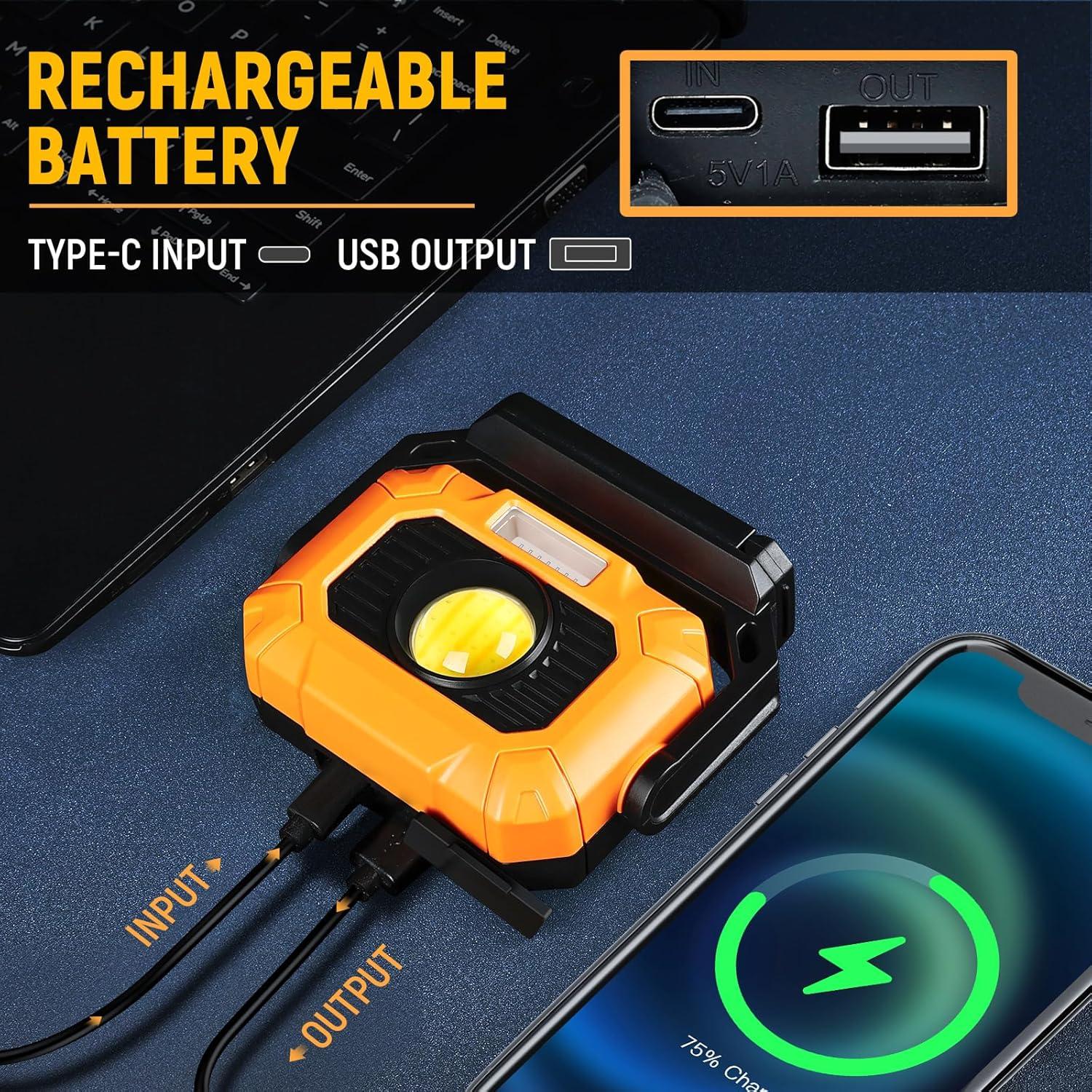 Luz de Trabajo Magnética Recargable Adelante 1500LM 12 Modos