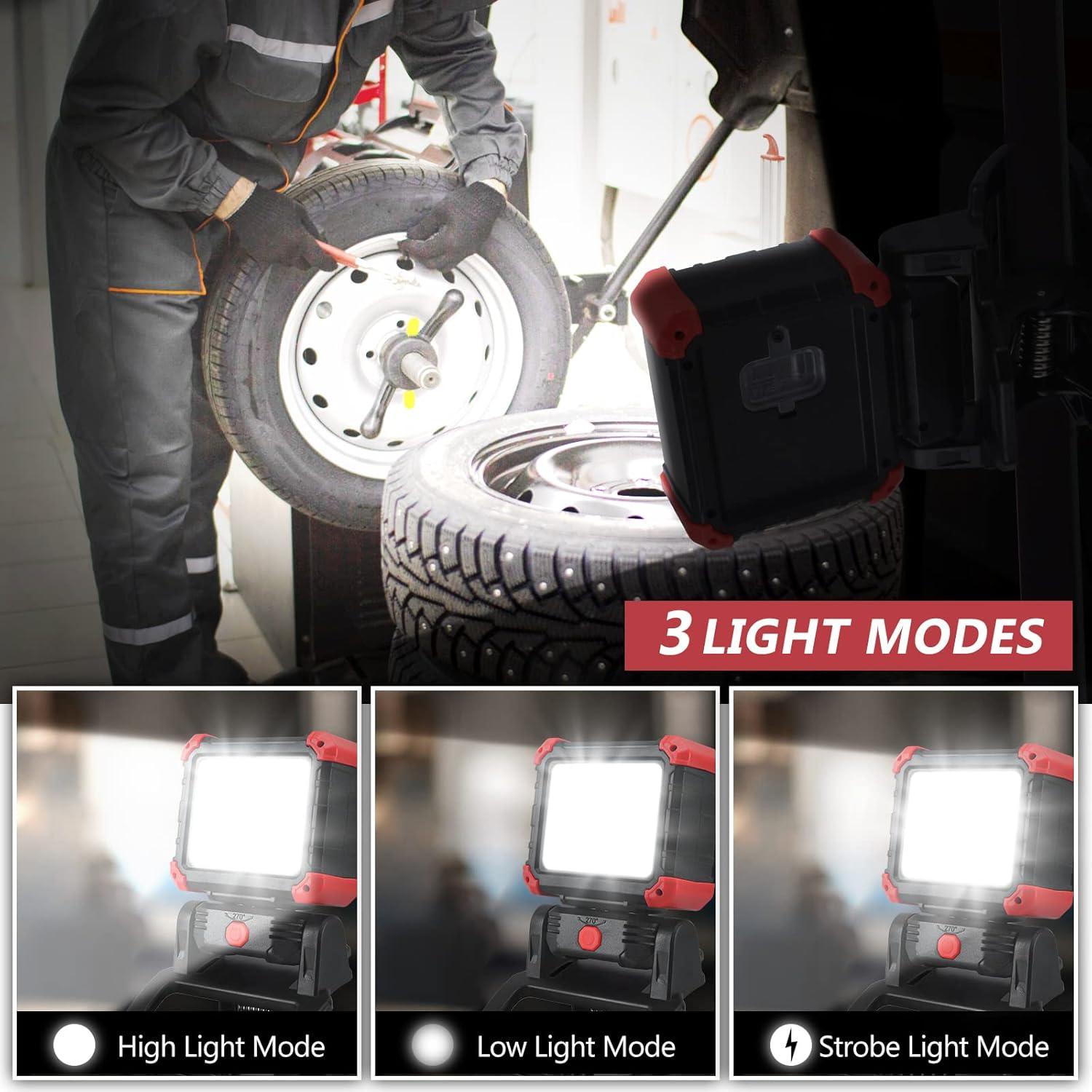 Luz de Trabajo LED COB Recargable Tresda 2100 Lúmenes 2Pack