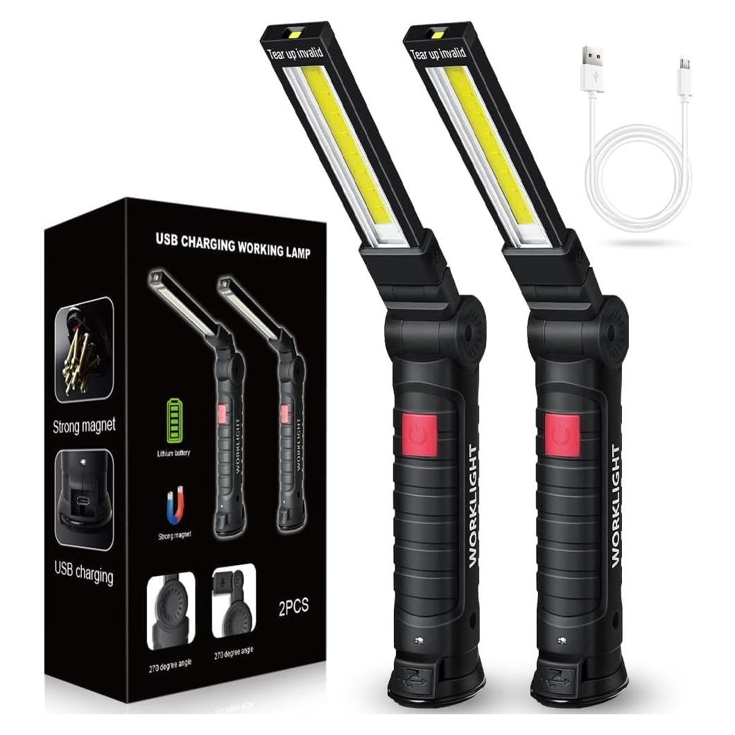 Linterna de Trabajo LED FIBRAVE GZD-001 Recargable 2PCS