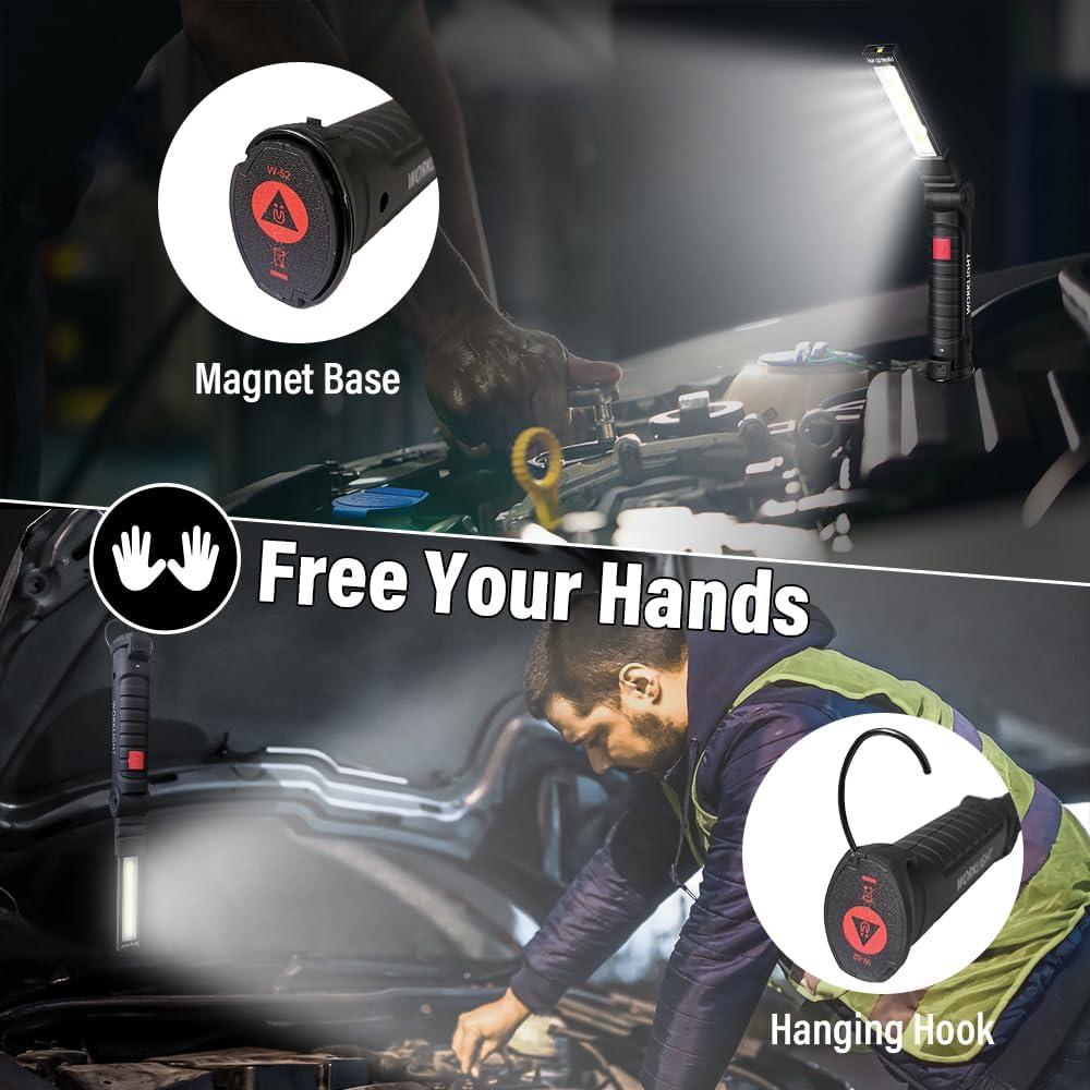 Linterna de Trabajo LED FIBRAVE GZD-001 Recargable 2PCS