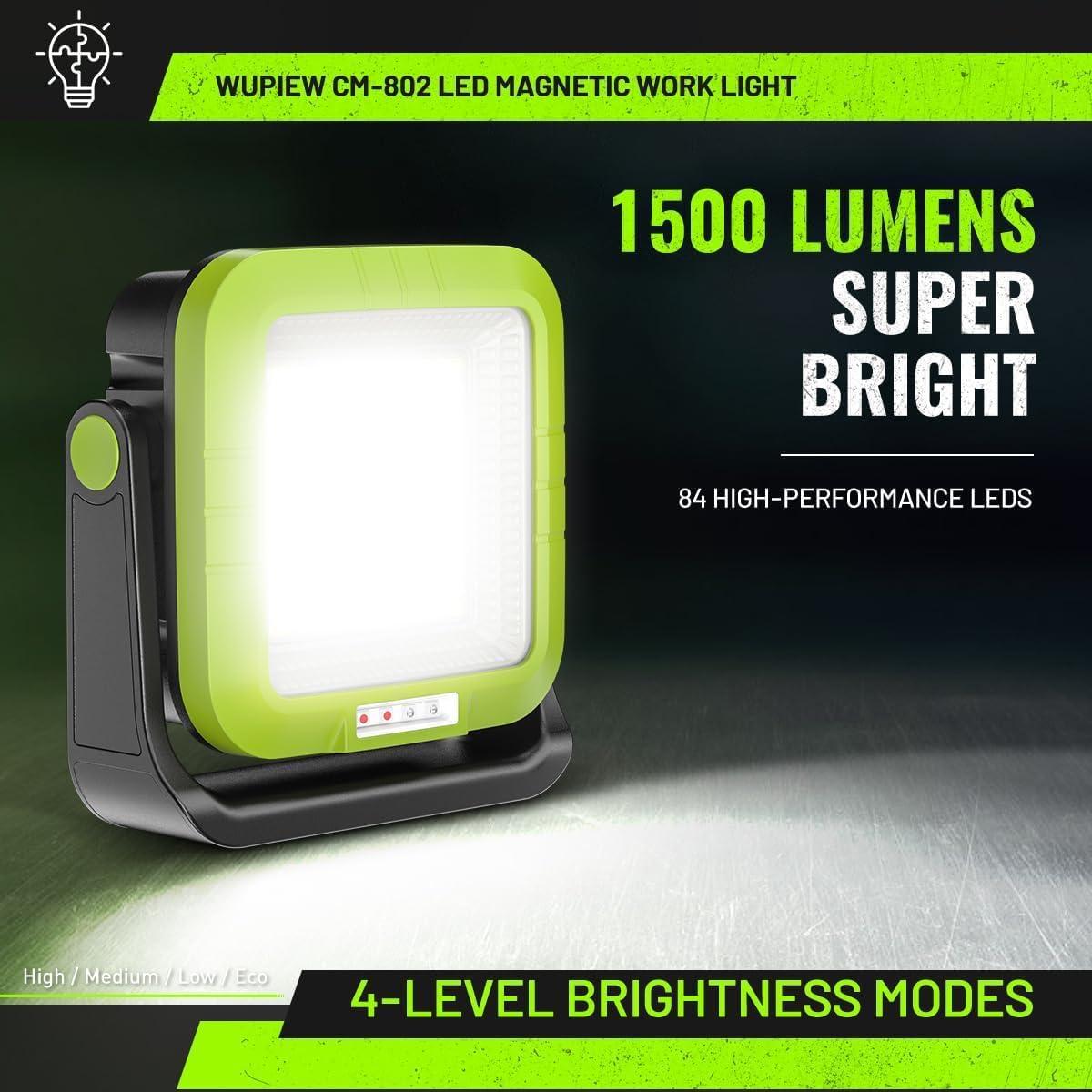 Luz de Trabajo Magnética Recargable Wupiew CM802 1500 Lúmenes