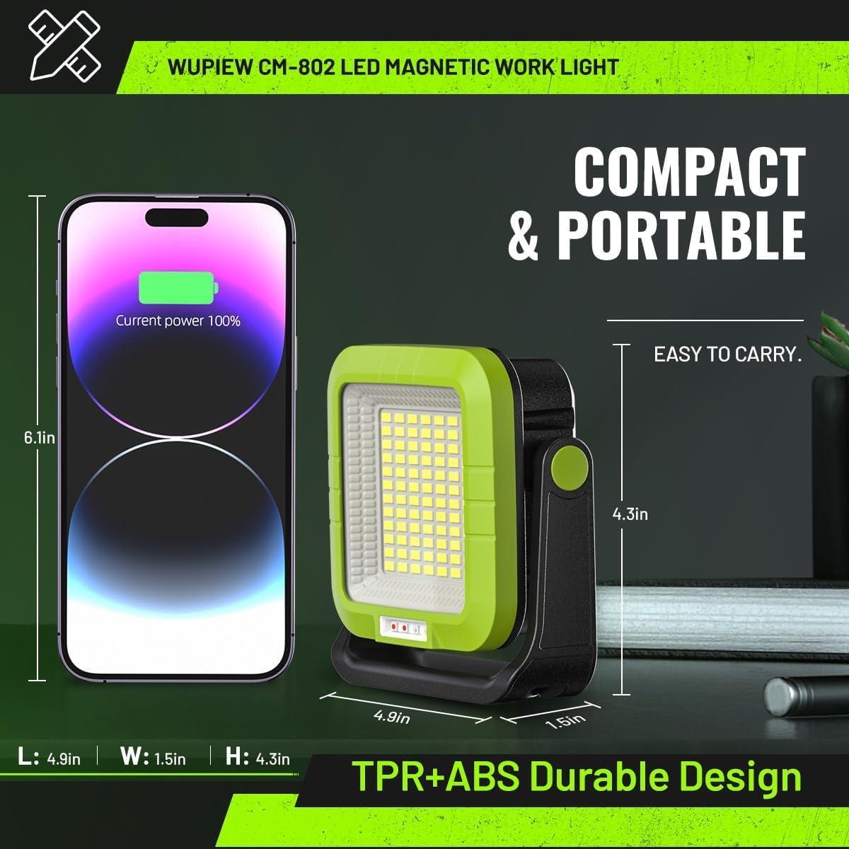 Luz de Trabajo Magnética Recargable Wupiew CM802 1500 Lúmenes