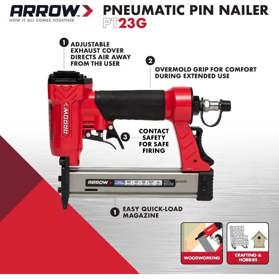 Clavadora Neumática Arrow PT23G 23 Calibres Sin Aceite