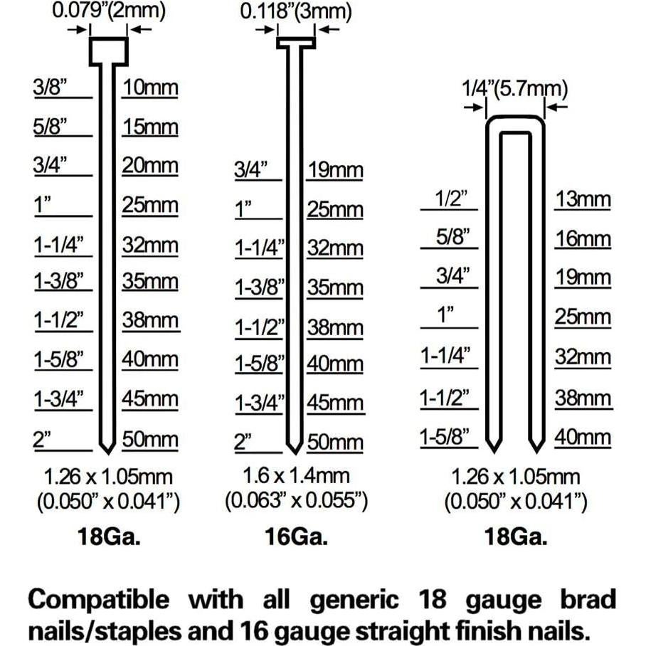 Pistola de Clavos Neumática NuMax SL31 3-en-1 16 y 18 GA