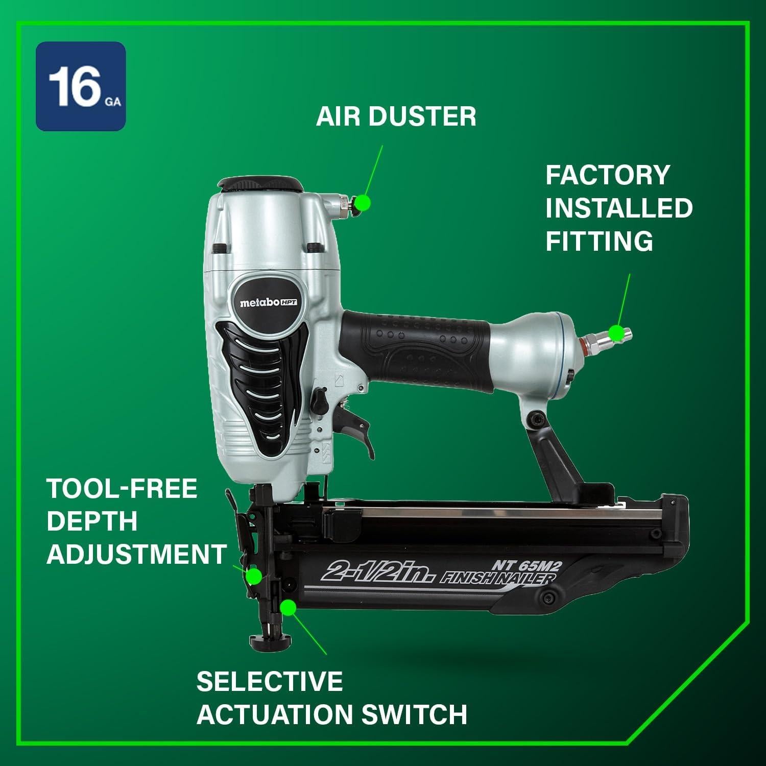 Clavadora de Acabado Metabo HPT NT65M2S 16 Calibre 1.6 kg