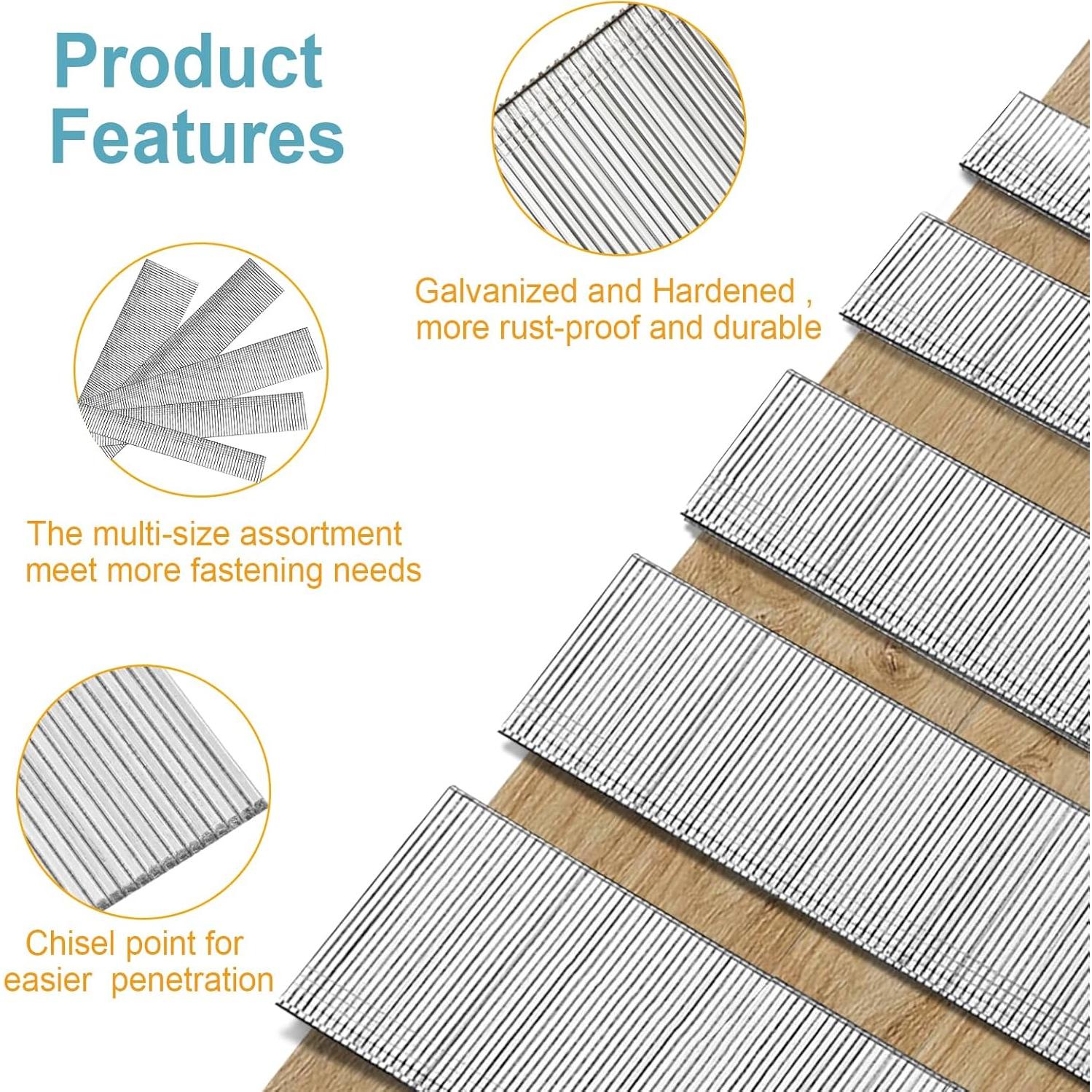 Clavos Brad 18GA Galvanizados BaBaYang 1500PCS 5 Tamaños