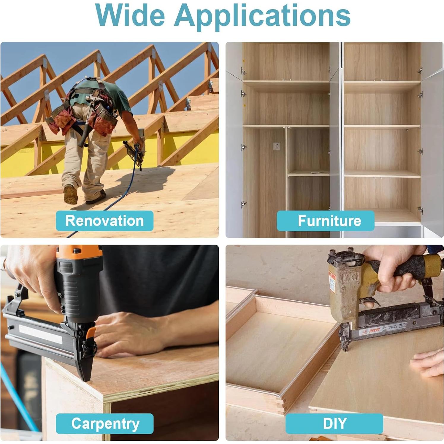 Clavos Brad 18GA Galvanizados BaBaYang 1500PCS 5 Tamaños