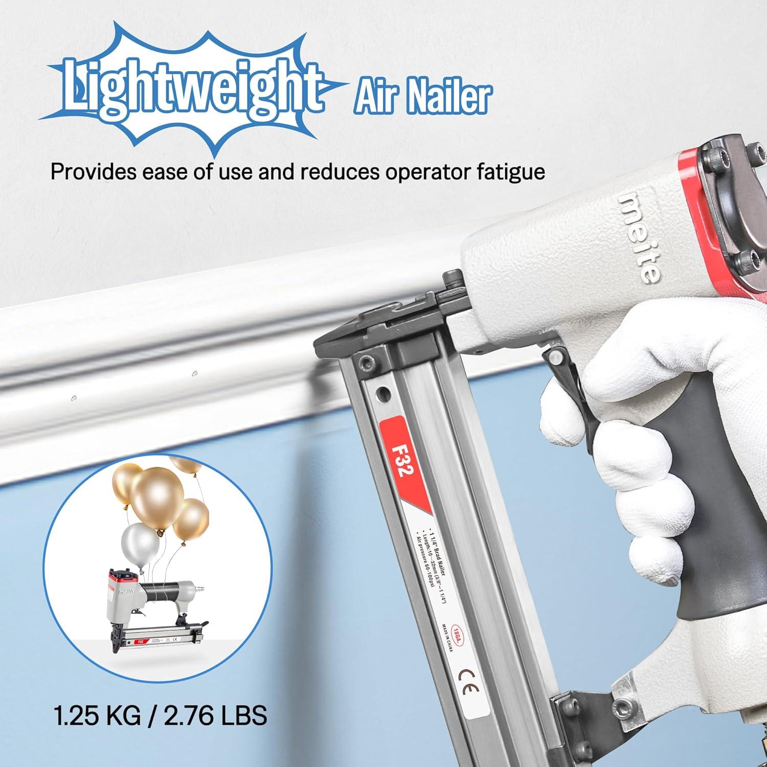 Clavadora de Brad Neumática Meite F32 18 Gauge 3/8" a 1-1/4"