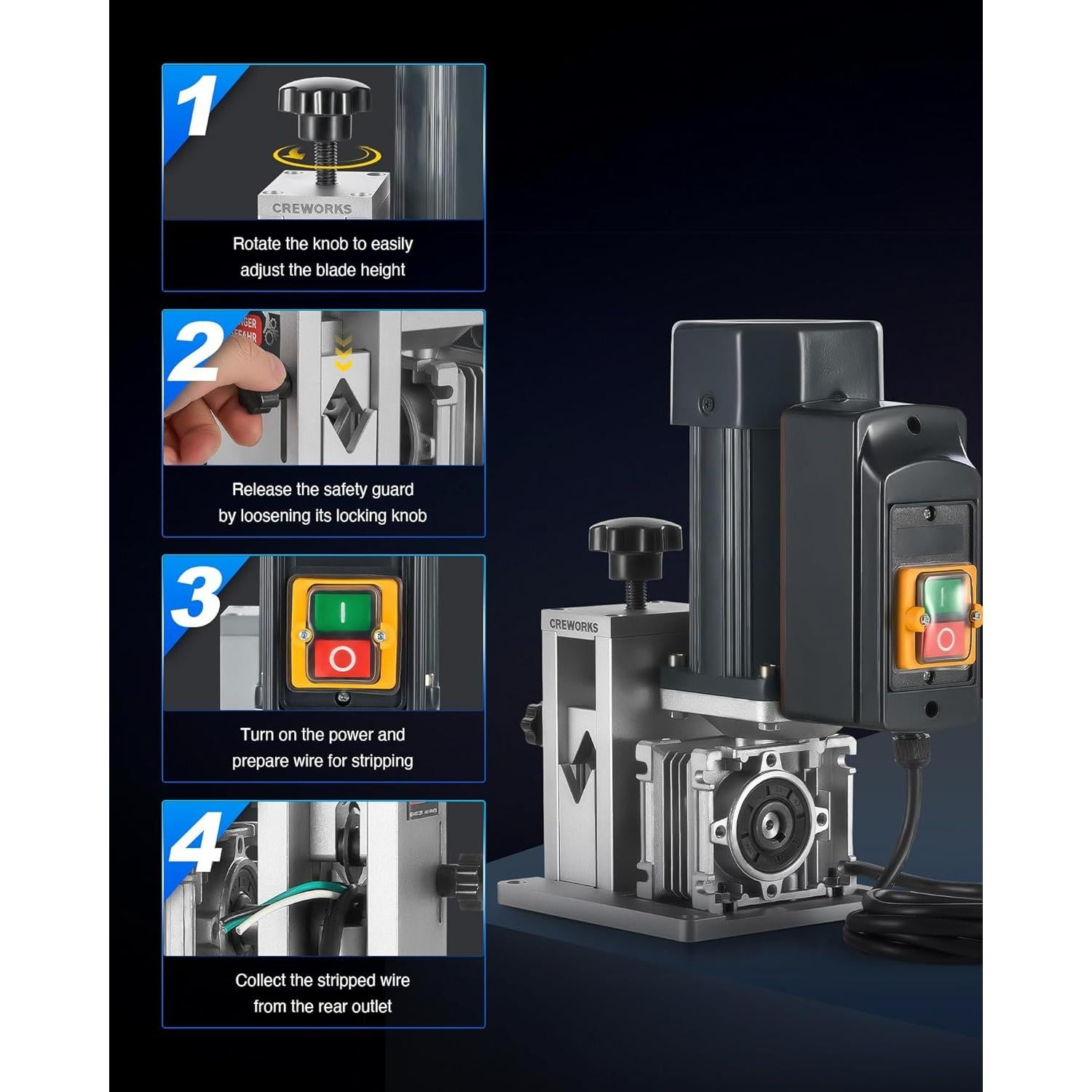 Desforradora de Cables Eléctricos CREWORKS 1.5-23mm 180W