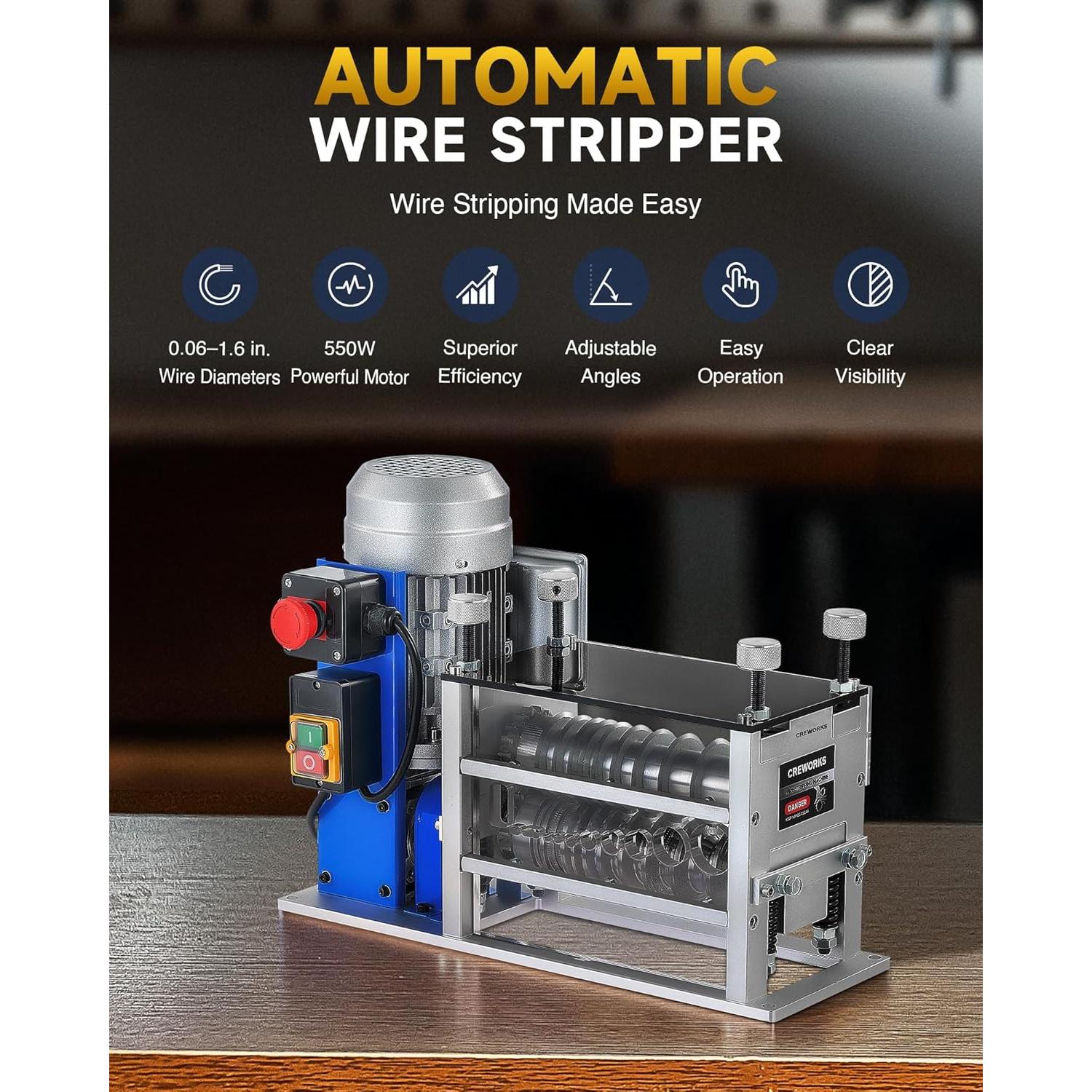 Desforradora Automática de Cables CREWORKS 550W 0.15-4.06 cm