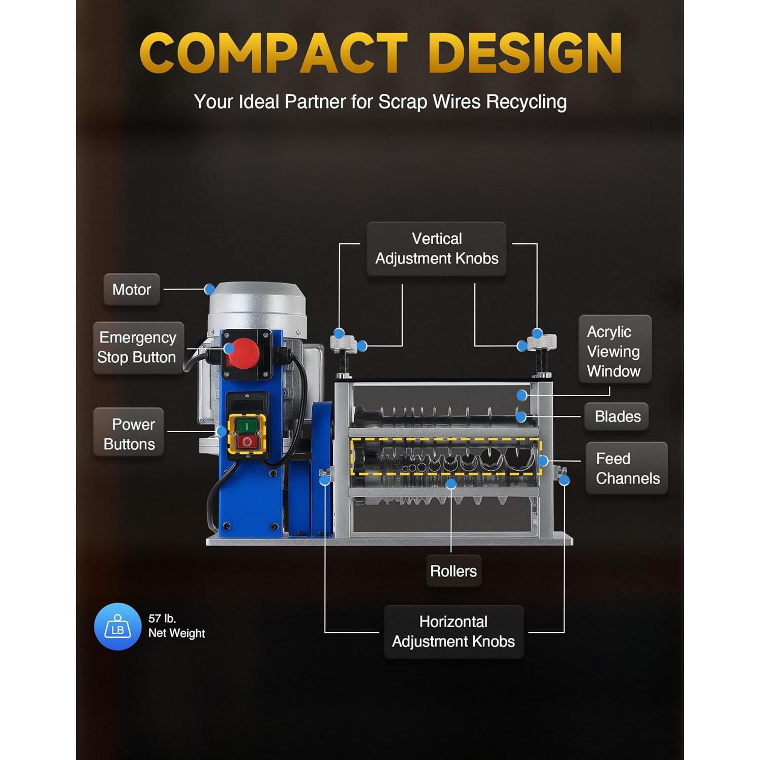Desforradora Automática de Cables CREWORKS 550W 0.15-4.06 cm