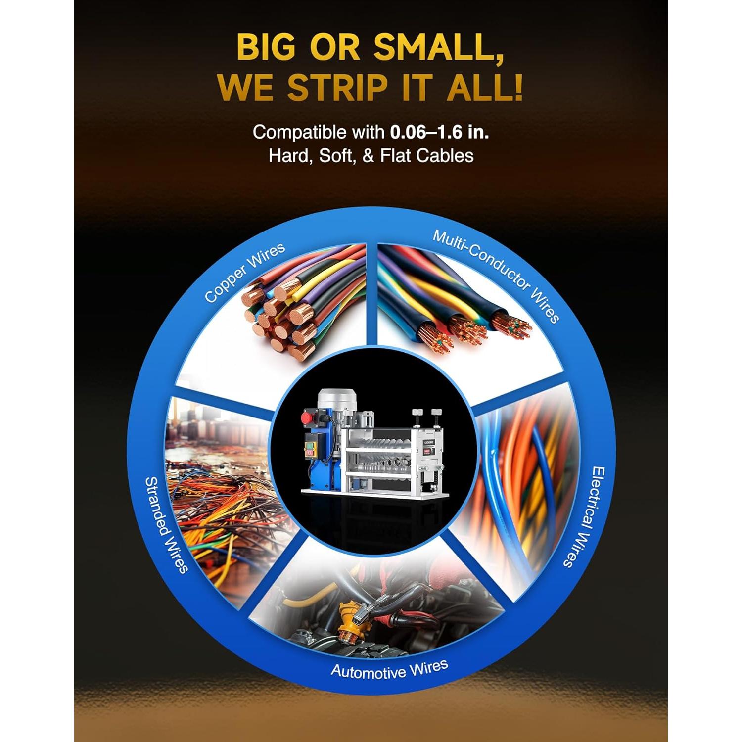 Desforradora Automática de Cables CREWORKS 550W 0.15-4.06 cm