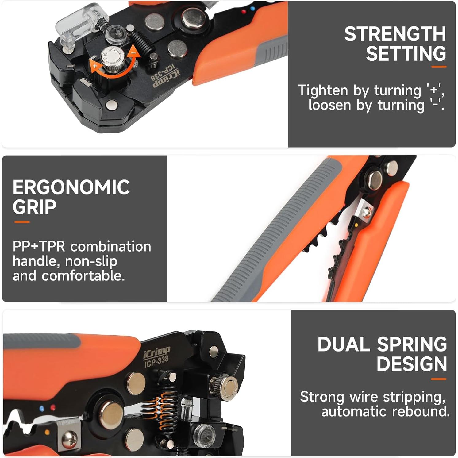 Kit de Pelado de Cables iCrimp ICP-338 260PCS 22-10 AWG