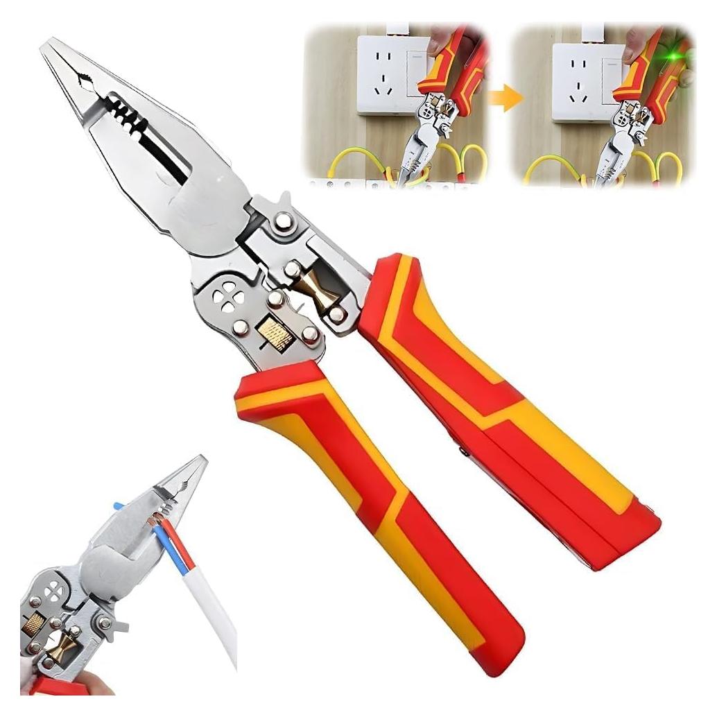 Alicates Eléctricos 8-en-1 Yongyoung con Crimpadora y Cortadora