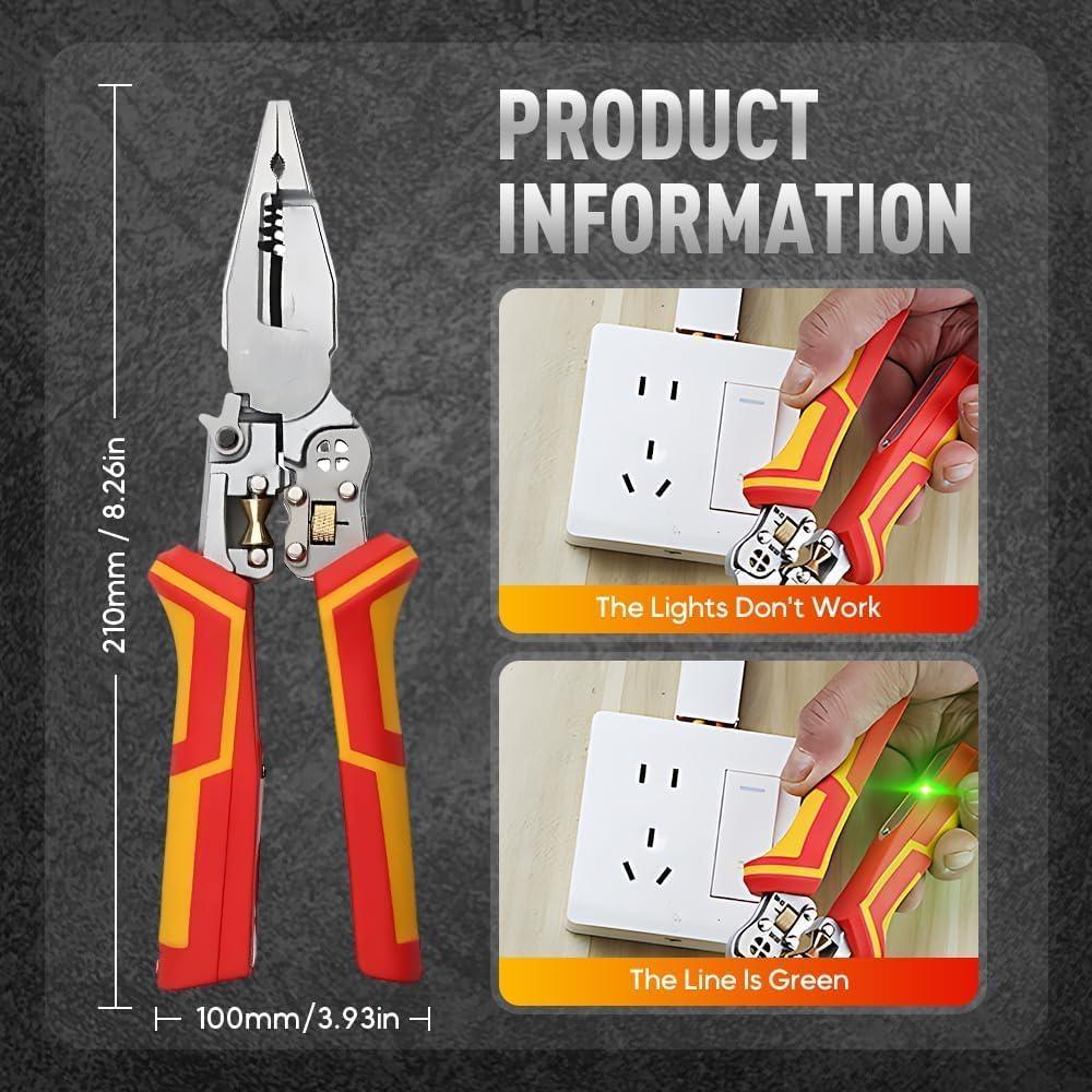 Alicates Eléctricos 8-en-1 Yongyoung con Crimpadora y Cortadora