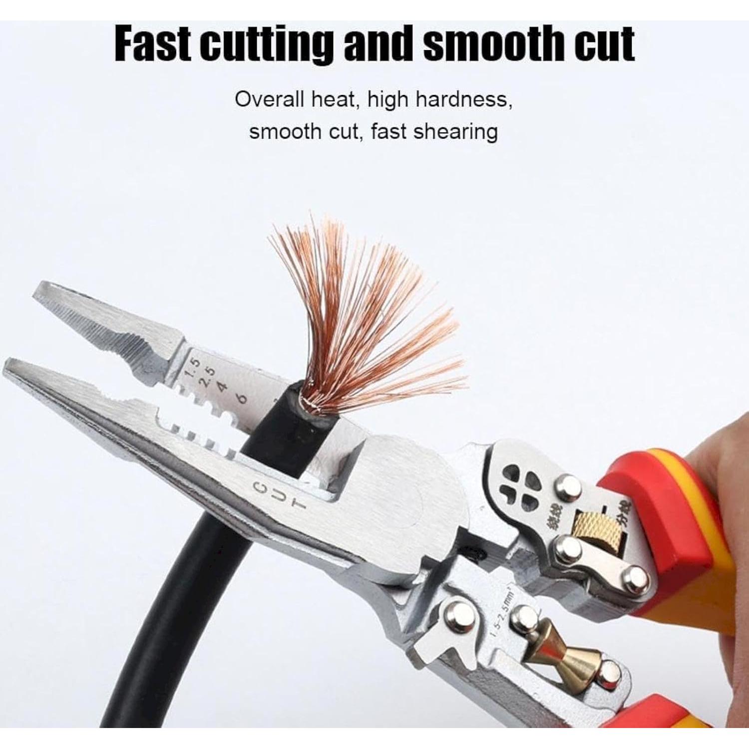 Alicates Eléctricos 8-en-1 Yongyoung con Crimpadora y Cortadora