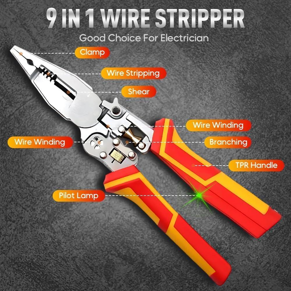 Alicates Eléctricos 8-en-1 Yongyoung con Crimpadora y Cortadora