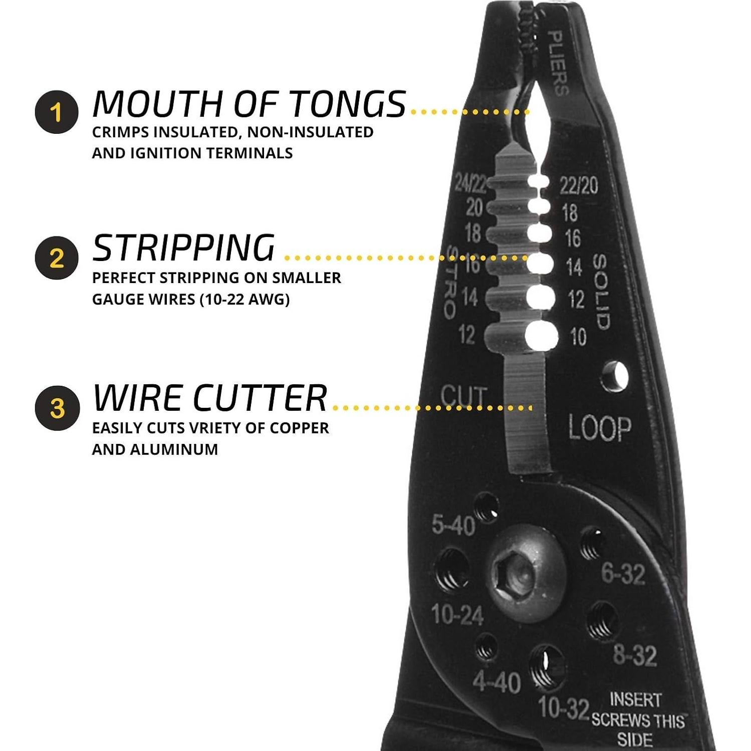 Pelacables y Cortacables Mr. Pen 20 cm, Ergonomico, 10-22 AWG