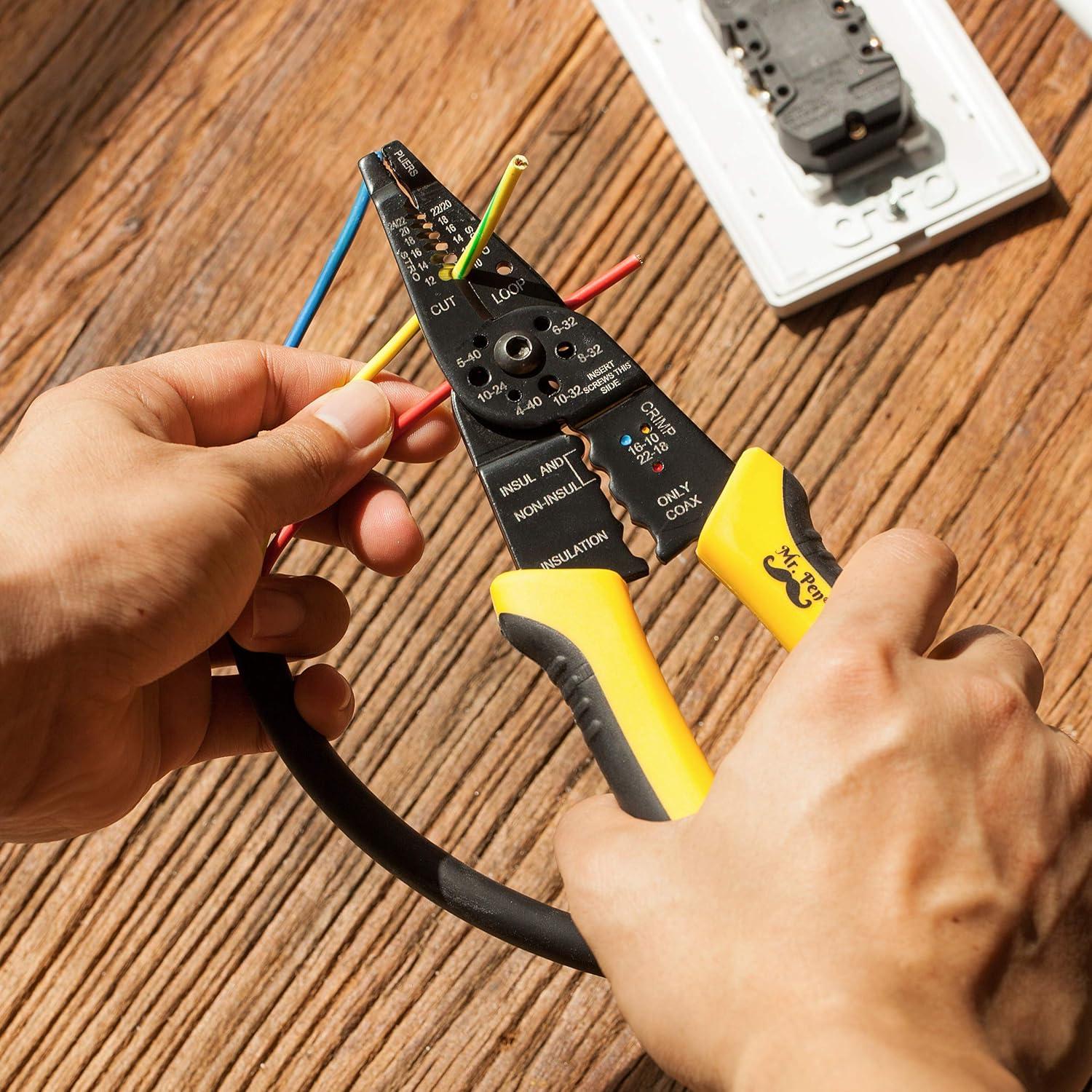 Pelacables y Cortacables Mr. Pen 20 cm, Ergonomico, 10-22 AWG