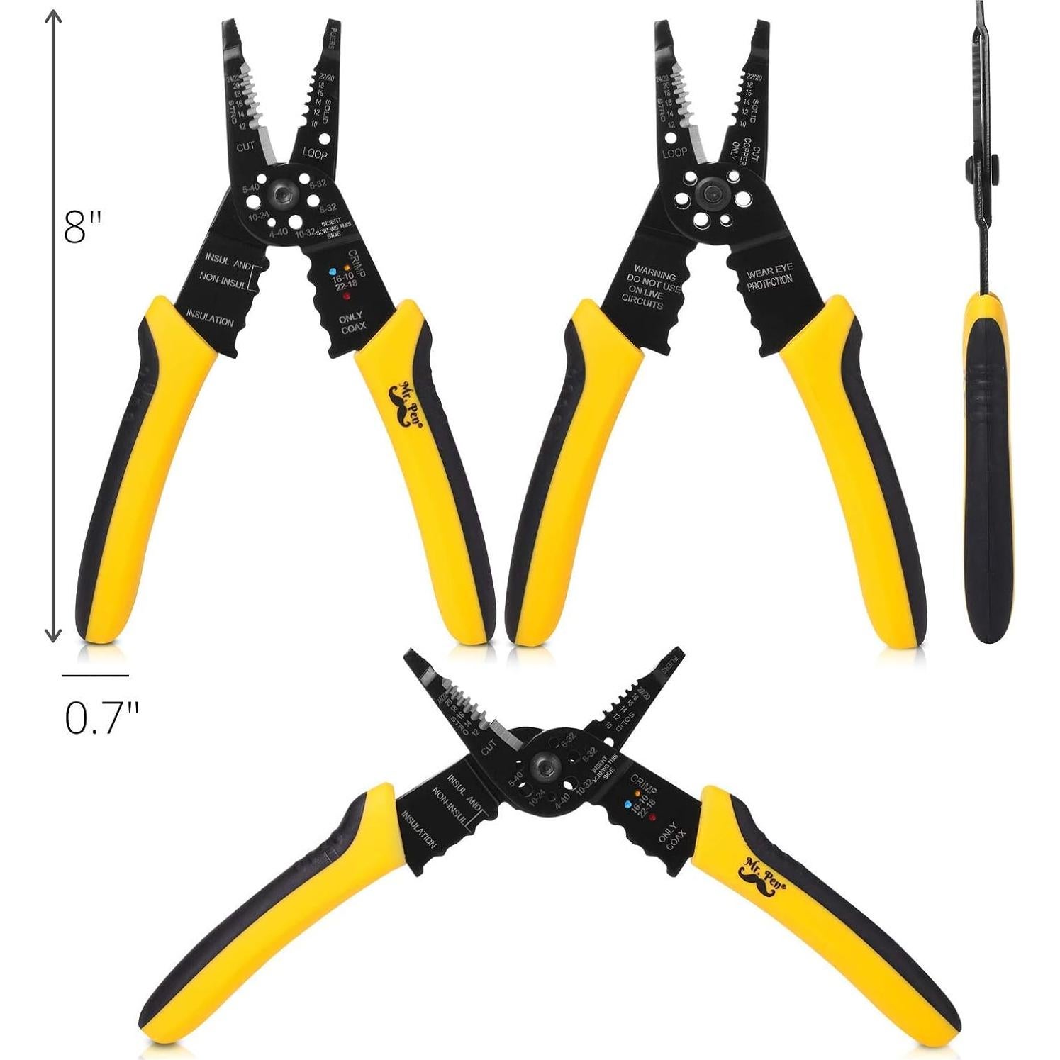 Pelacables y Cortacables Mr. Pen 20 cm, Ergonomico, 10-22 AWG