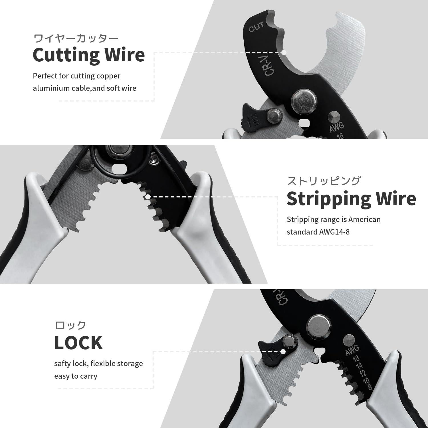 Cortadores de Alambre BOOSDEN 20 cm Alta Resistencia 2 en 1