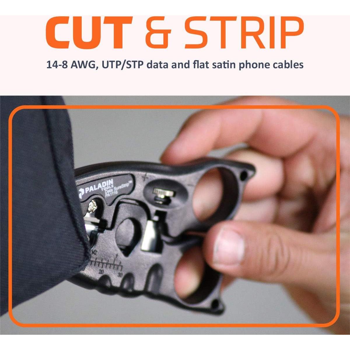Cortador y pelador de cables Paladin Tools PA1116 - Grado Profesional
