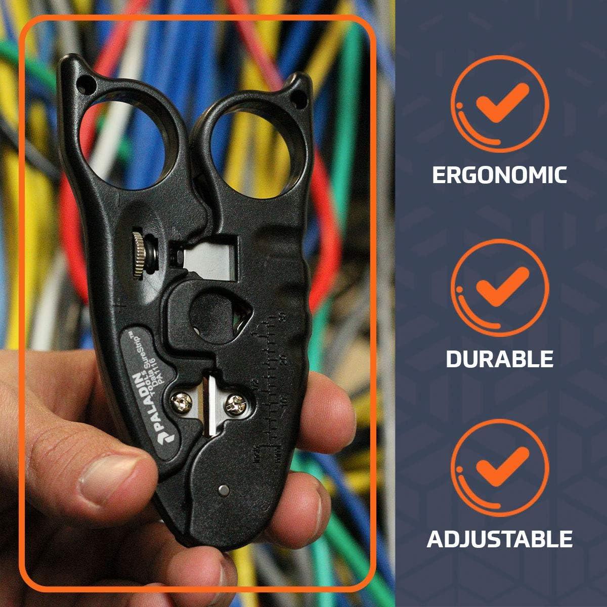 Cortador y pelador de cables Paladin Tools PA1116 - Grado Profesional