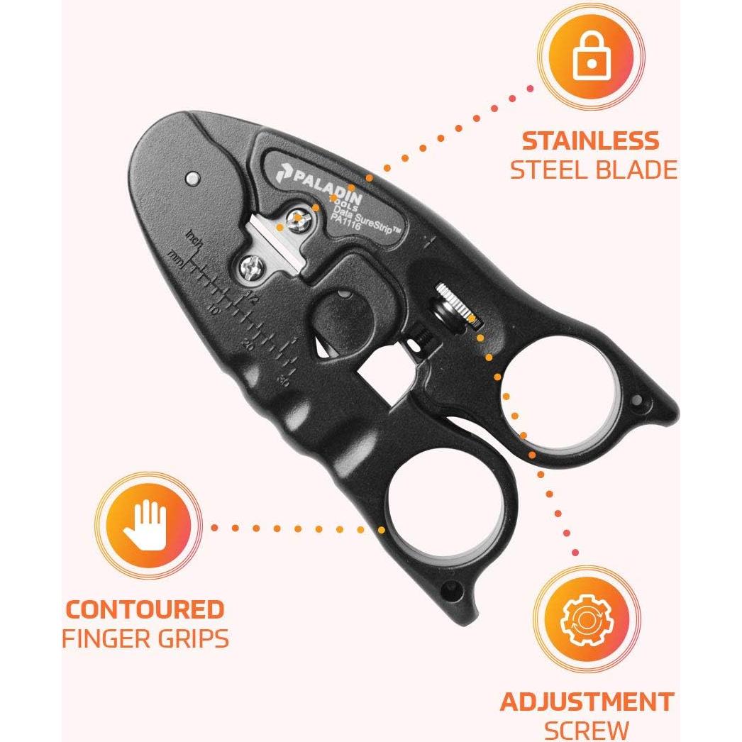 Cortador y pelador de cables Paladin Tools PA1116 - Grado Profesional