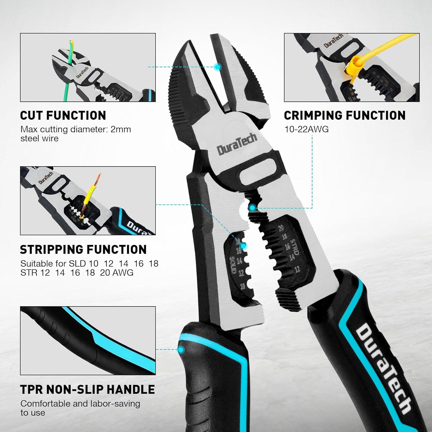 Alicates de Corte Diagonal DURATECH 8" (20.32 cm) Multifuncionales