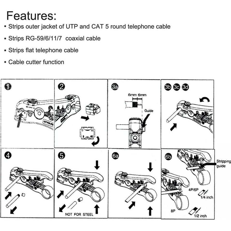 Cortador Desriptor Multifuncional WESTONETEK para Cables UTP y Coaxial
