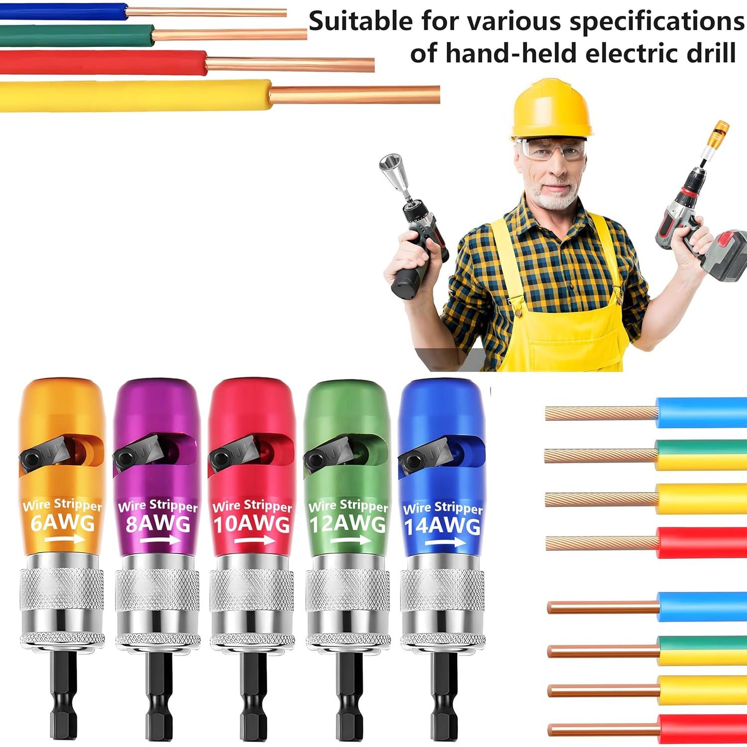 Destripador de Cables SICOU para Taladro 6-14 AWG - Herramienta Eléctrica