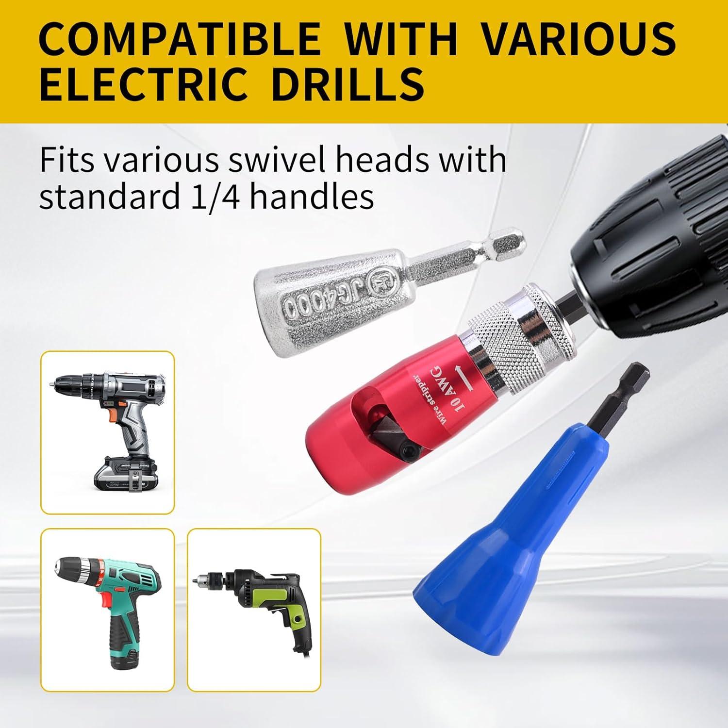 Destripador de Cables CuzConven 8 en 1 para Taladro 6-14 AWG