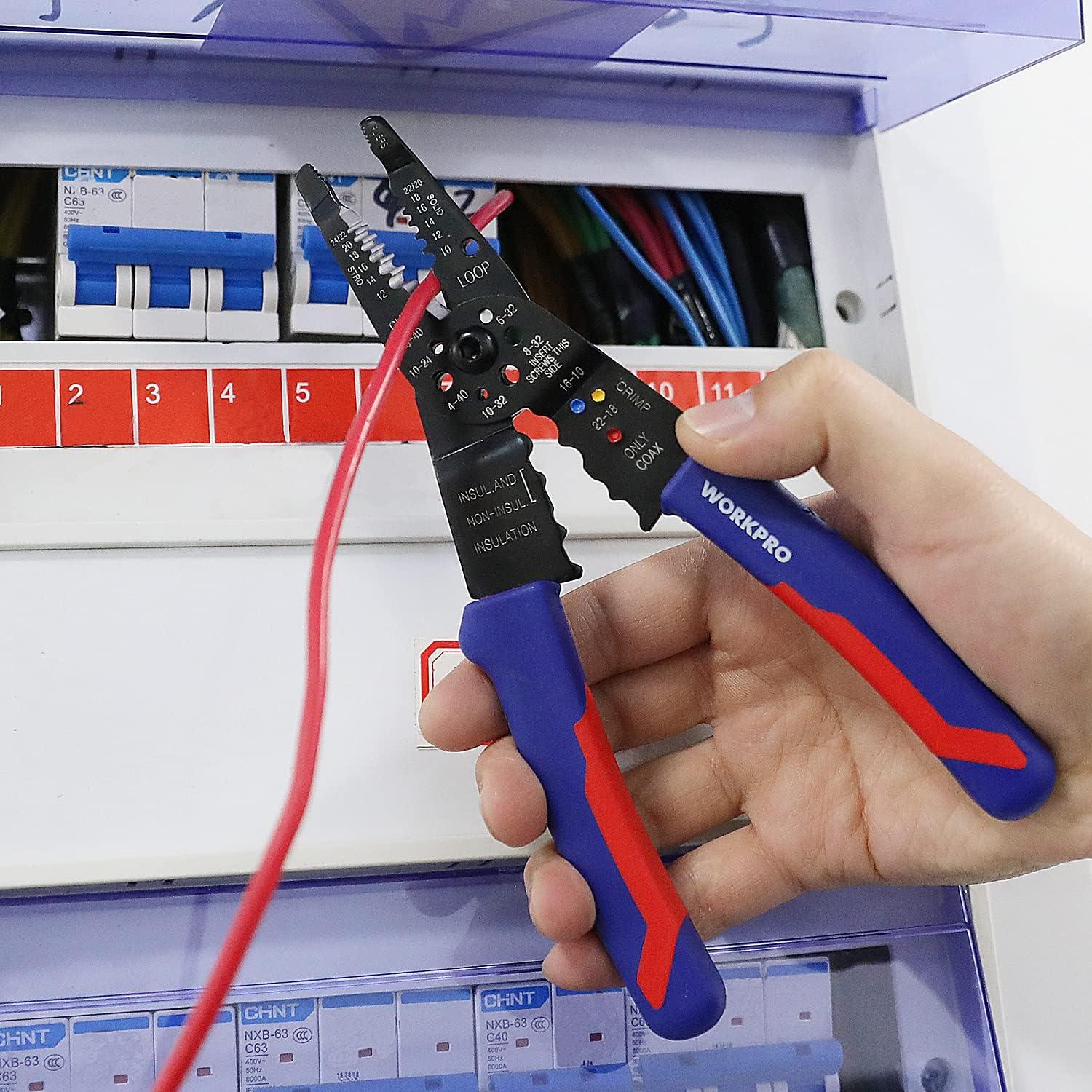 Pelacables WORKPRO 20.8 cm Multiuso para Pelar y Crimpar