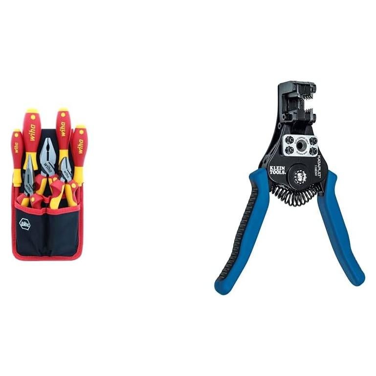 Juego de 7 Alicates Aislados Wiha + Cortador Pelacables Klein