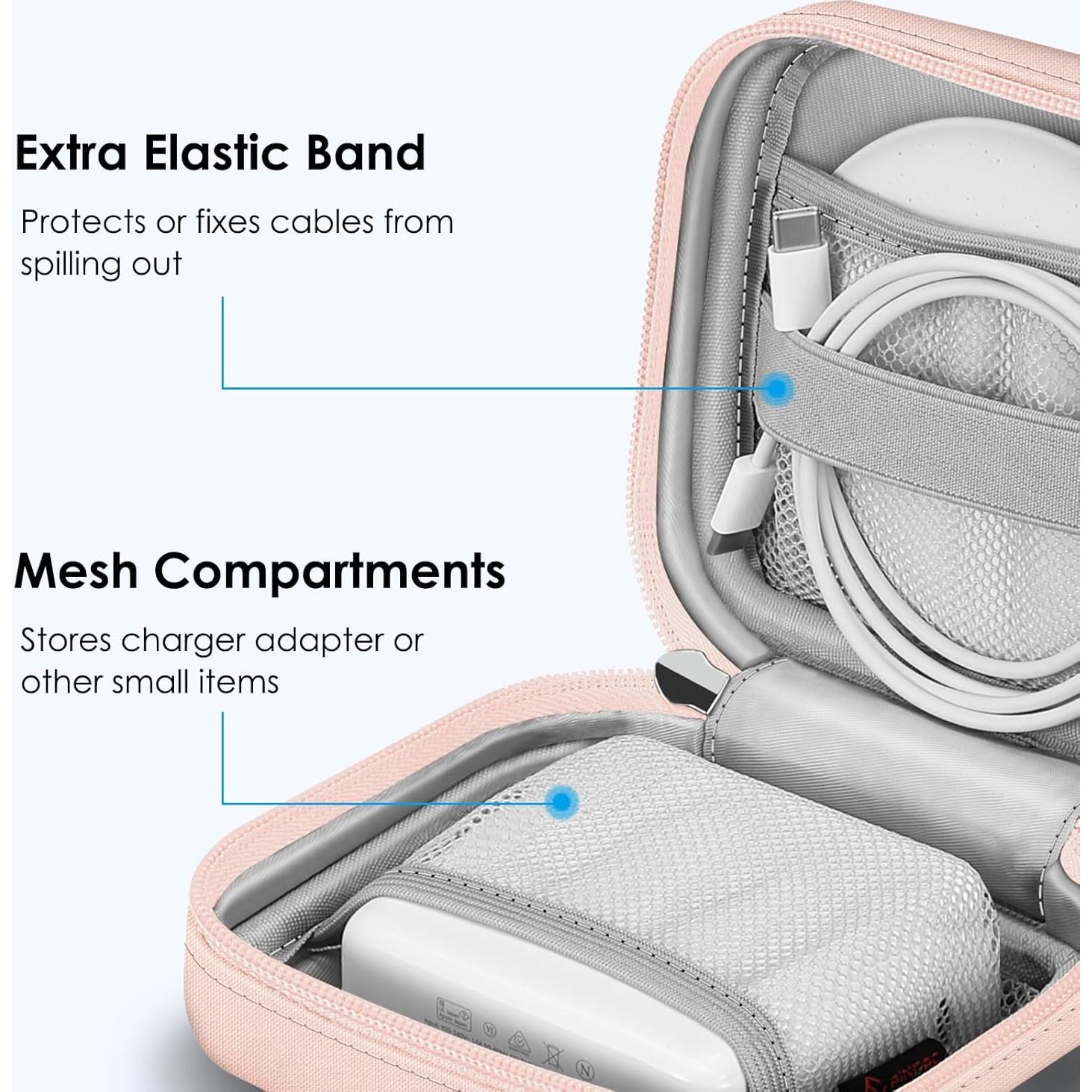 FINPAC Bolsa Organizadora Electrónica Rosa para Cargador MacBook