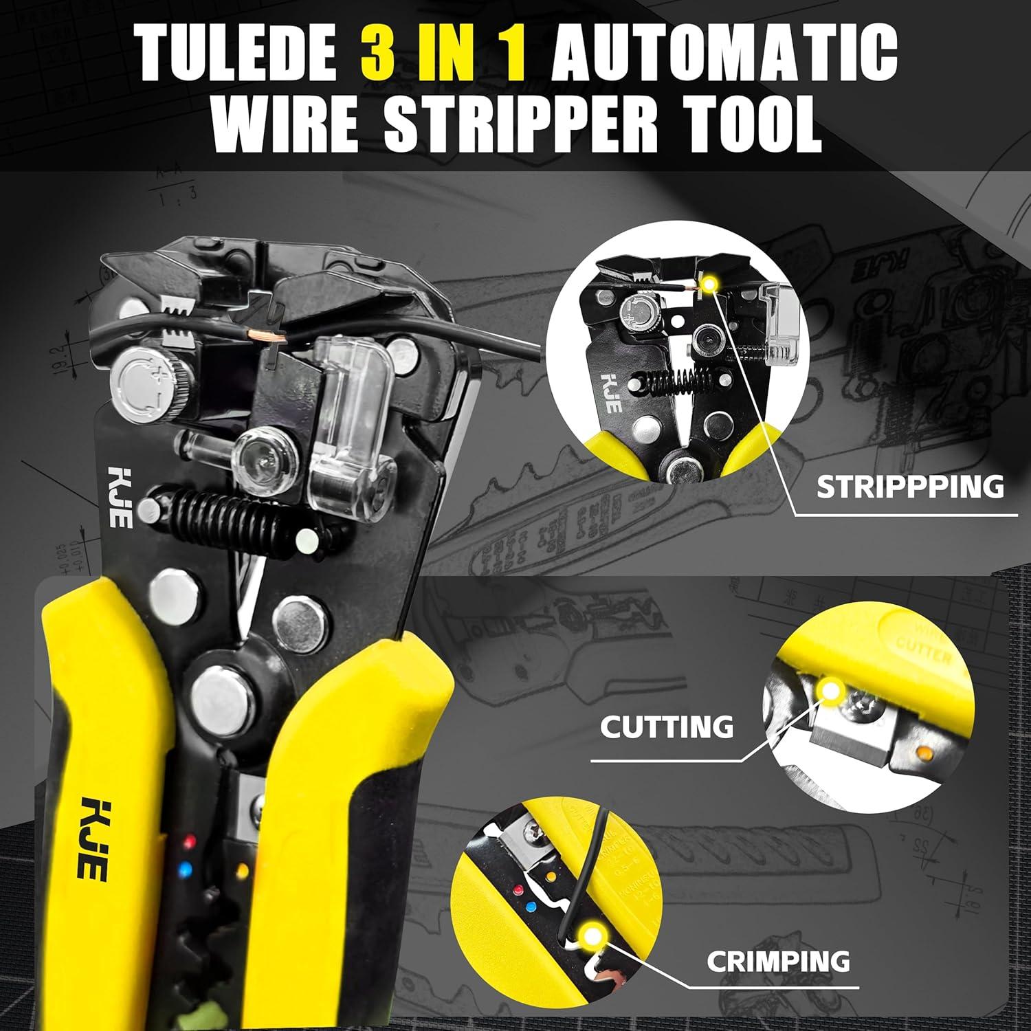 Pelacables Automático KJE 3 en 1 para Cables 10-24 AWG