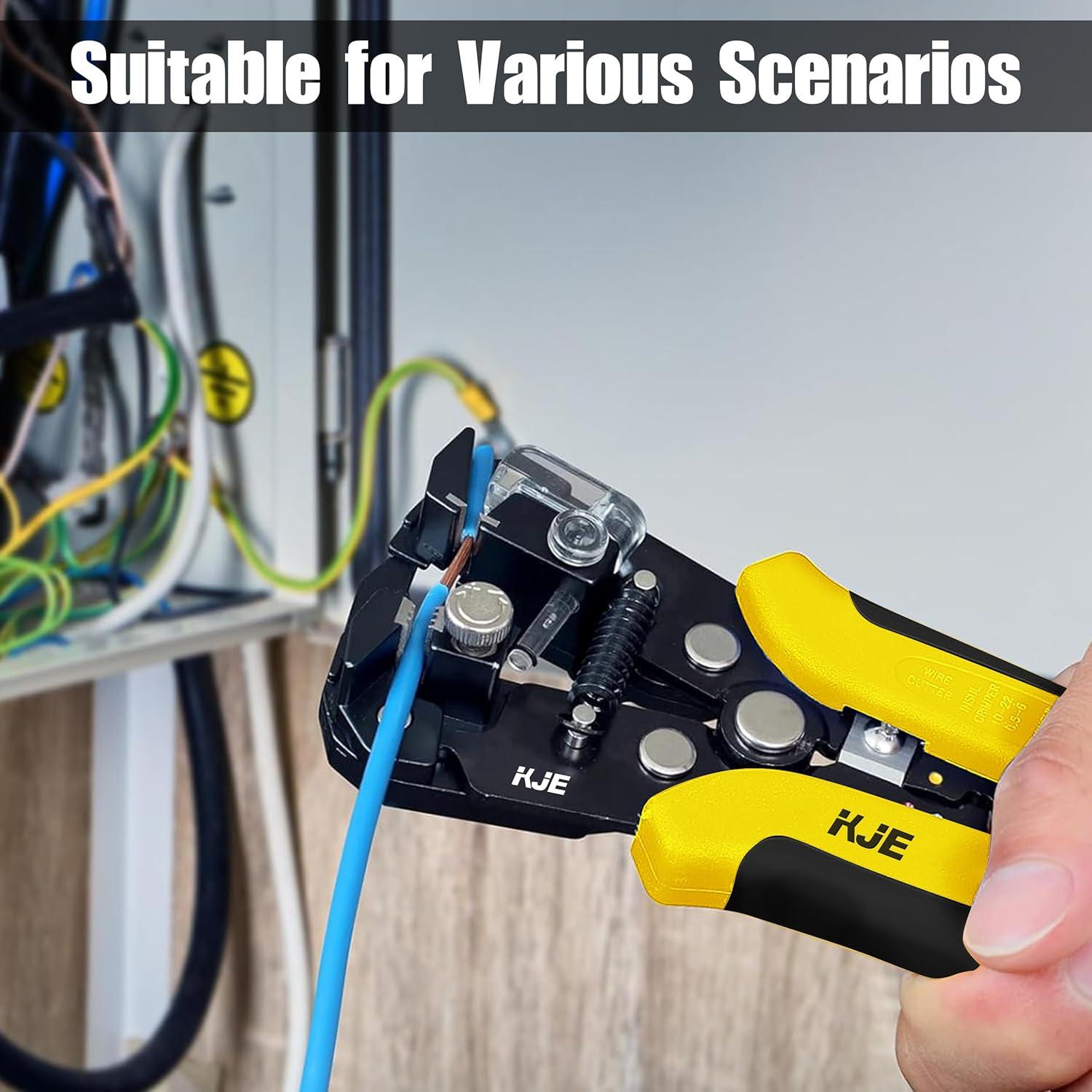 Pelacables Automático KJE 3 en 1 para Cables 10-24 AWG