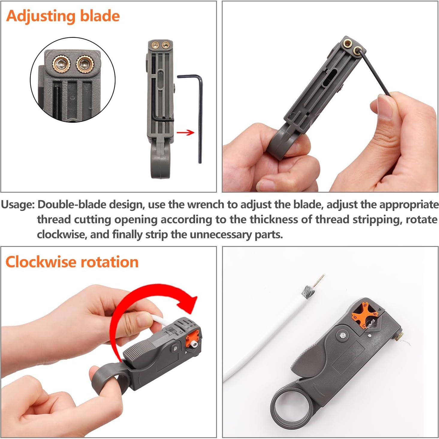 Herramienta de Corte y Desforre de Cable Coaxial mxuteuk 2PCS