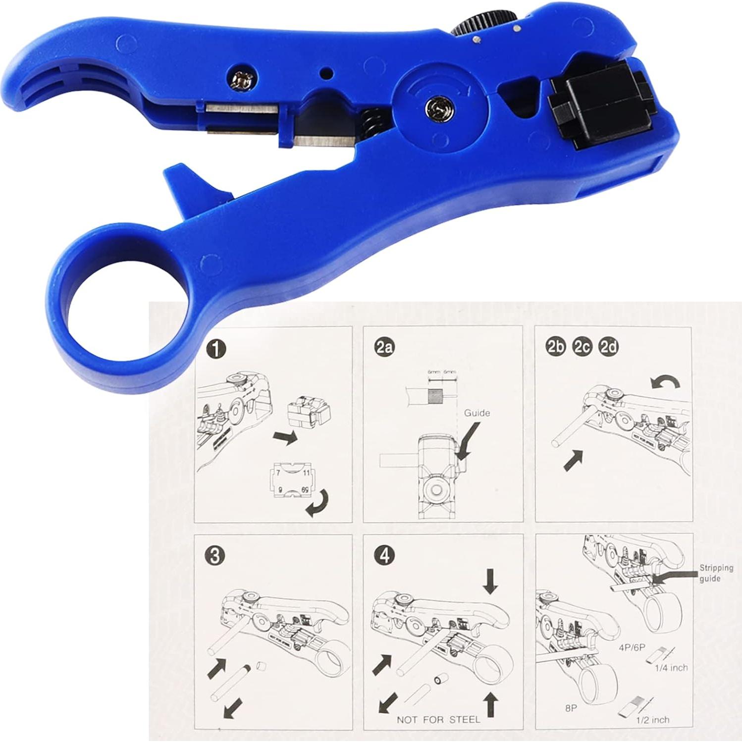 Cortador y Desforrador de Cable Coaxial FLYPIG RG59 RG6 RG7 RG11
