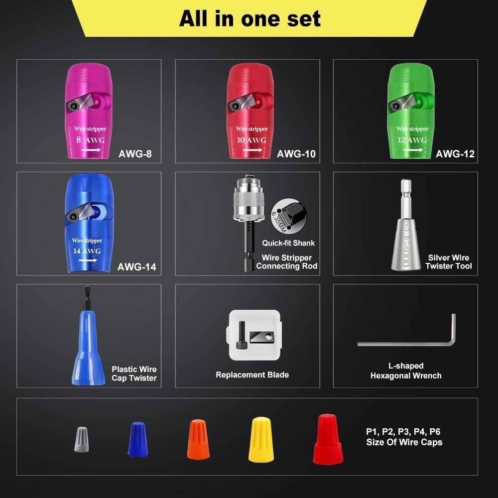 Destripador de Cables DARTOTEK para Taladro - AWG 14-8, 0.59 kg