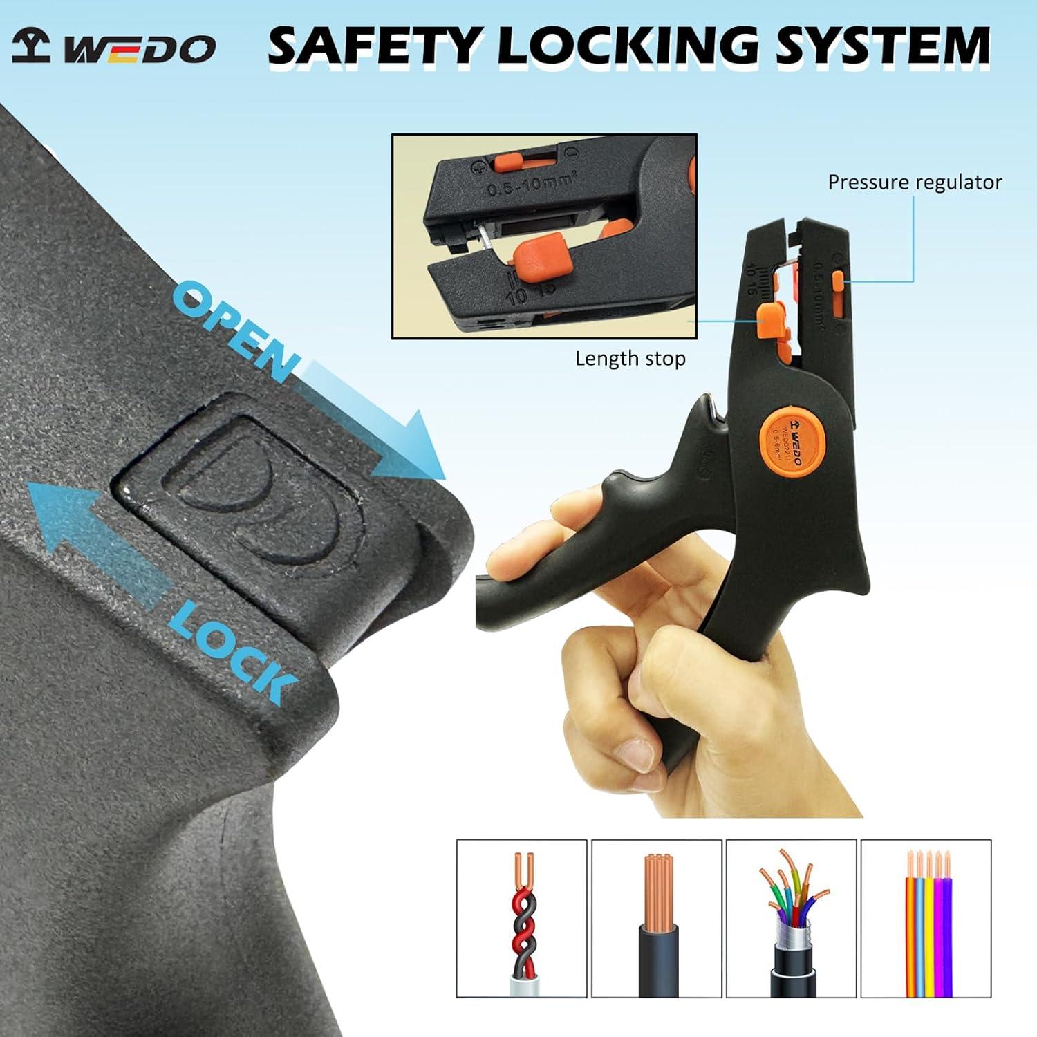 Cortador y Destripador de Cables Automático WEDO 190mm Cr-V