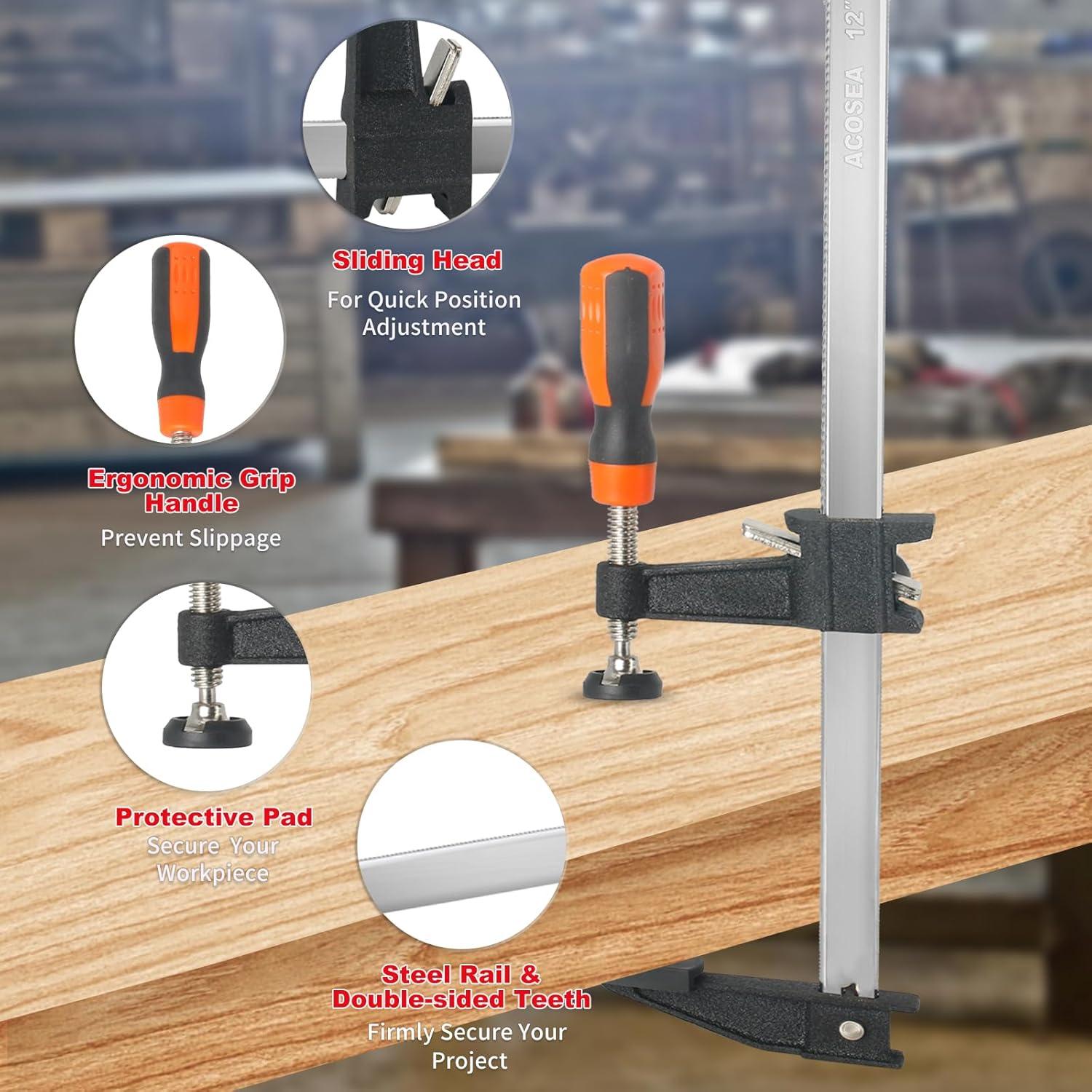 Grapas de Carpintería ACOSEA 91.44 cm Ajustables Paquete 4